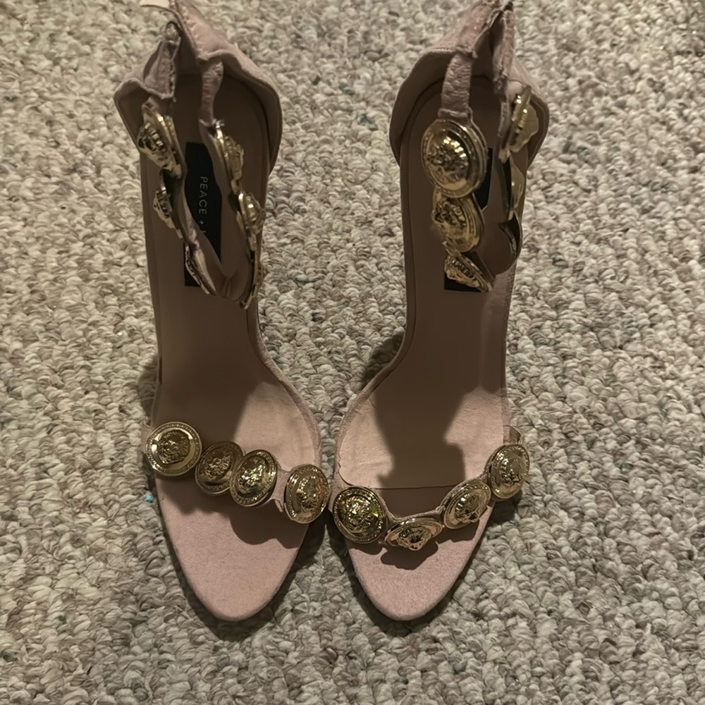 miss Guided nude peace and love strap gold